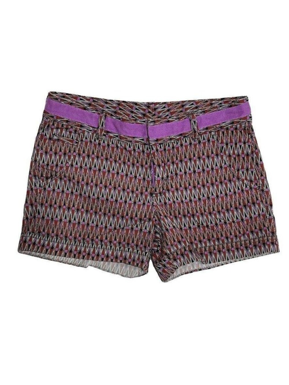 Athleta Womens Geometric Patterned Shorts Size 2 Multicolor